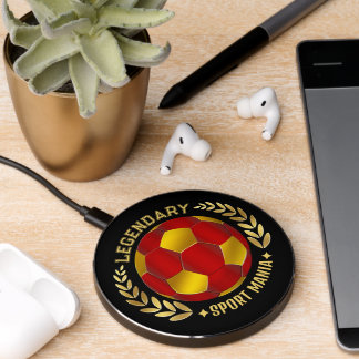 Legendary Soccer Crest Personalized Wireless Charger