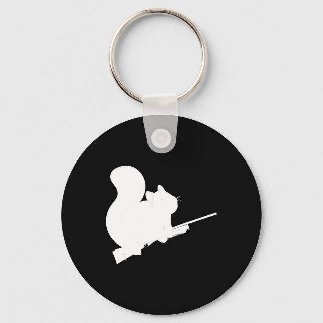 Legendary Squirrel Hunting Fight Byck Design Pelle Keychain (Front)
