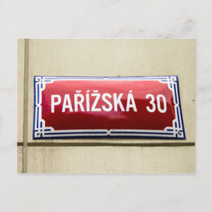 Legendary Street Sign of Prague Postcard