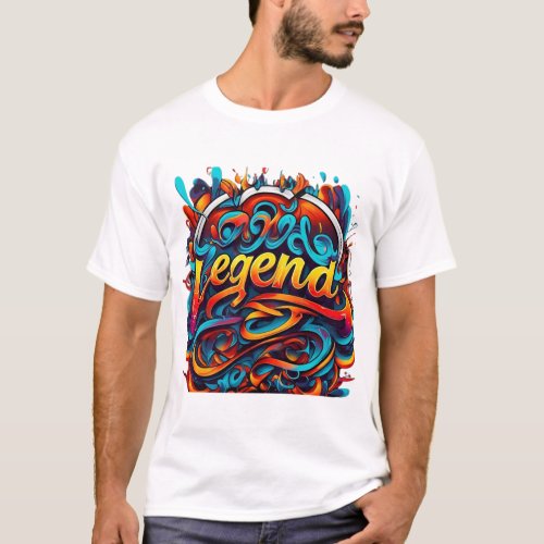 Legendary Style _ Colorful Typography T_Shirt