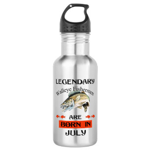 Legendary Walleye Fishermen Are Born in July Stainless Steel Water Bottle