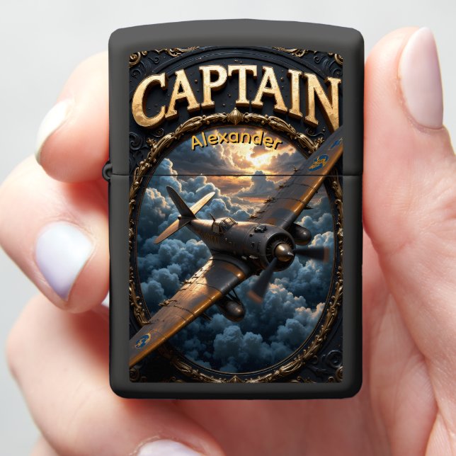 Legendary Warplane's Gilded Sky Keepsake Gift Zippo Lighter (In Hand)