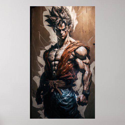 Legendary Warrior Art Print _ Goku Battle Poster