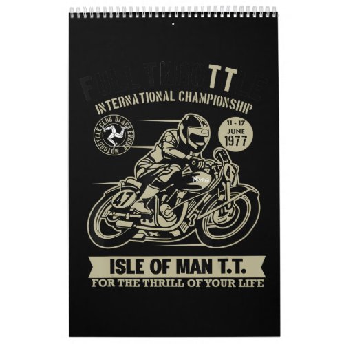 Legendary With Motorcycle Racing Art Gift Calendar