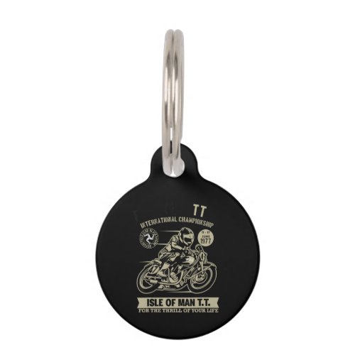 Legendary With Motorcycle Racing Art Gift Pet ID Tag