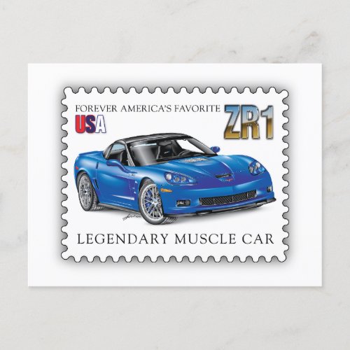 LEGENDARY Z_R_ONE AUTOMOBILE ART HOLIDAY POSTCARD