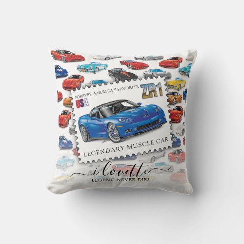 LEGENDARY Z_R_ONE AUTOMOBILE ART THROW PILLOW