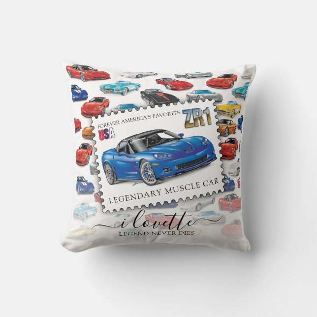 LEGENDARY Z-R-ONE AUTOMOBILE ART THROW PILLOW (Front)