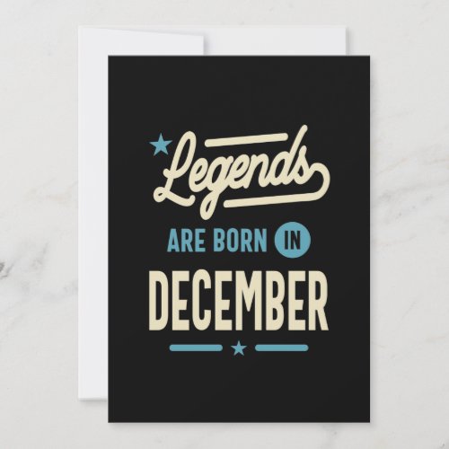 Legends are Born in December _ December Birthday Thank You Card