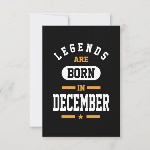 Legends Are Born In December RSVP Card