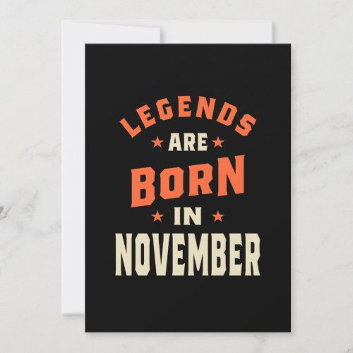 Legends are Born in November _ November Birthday Thank You Card