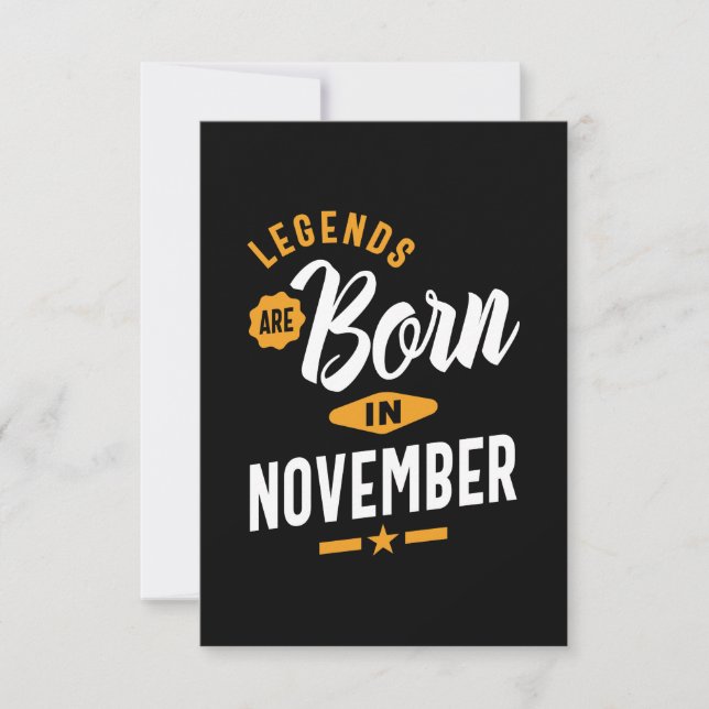 Legends Are Born In November RSVP Card (Front)