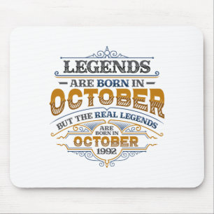 Legends Are Born In October 1992 Womens Birthday C Mouse Pad