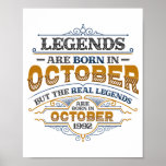 Legends Are Born In October 1992 Womens Birthday C Poster