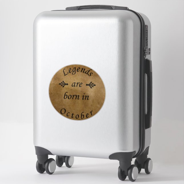 legends are born in october birthday sticker (Suitcase)
