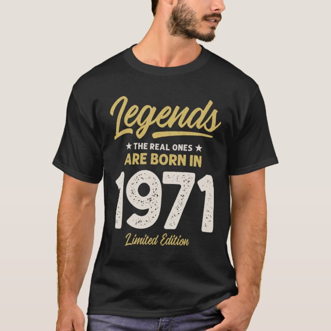 Legends Born in 1971 - 51st birthday Retro Classic T-Shirt (Front)