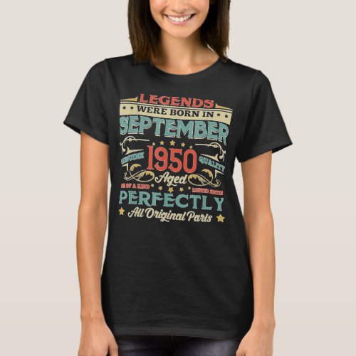 Legends Born In SEPTEMBER 1950 Aged 69 Years Old G T_Shirt