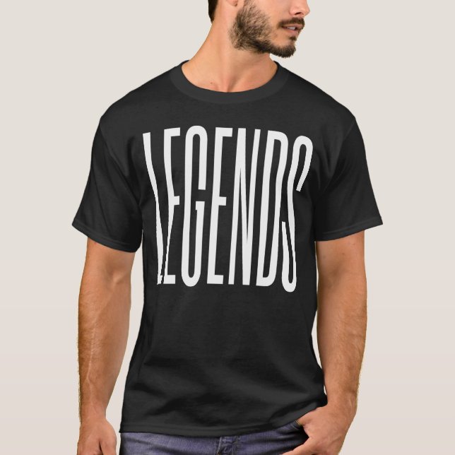 Legends cool modern trendy simple ellegant black T-Shirt (Front)