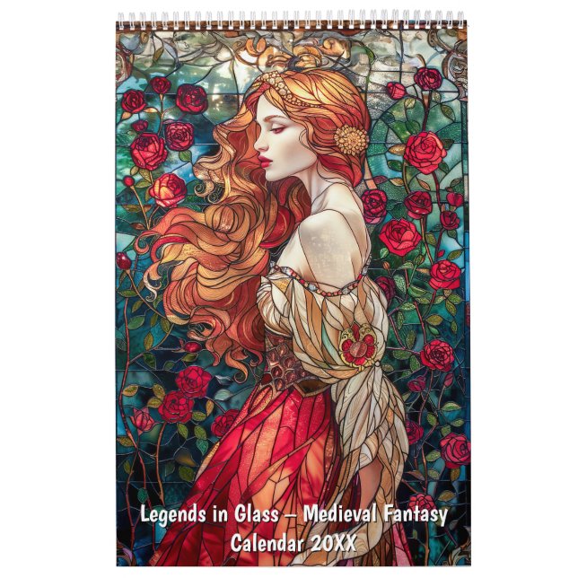 Legends in Glass – Medieval Fantasy Calendar 2026 (Cover)