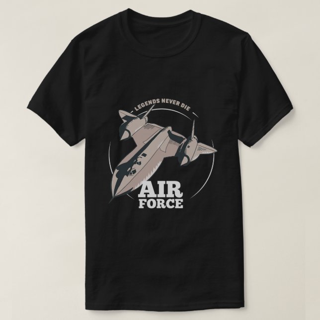Legends Never Die Military SR 71 Blackbird Airplan T-Shirt (Design Front)