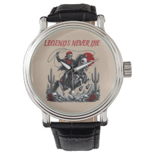 LEGENDS NEVER DIE – Skeleton Cowboy Riding Horse Watch