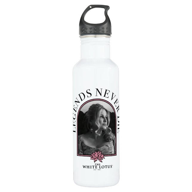 Legends Never Die - The White Lotus Stainless Steel Water Bottle (Front)
