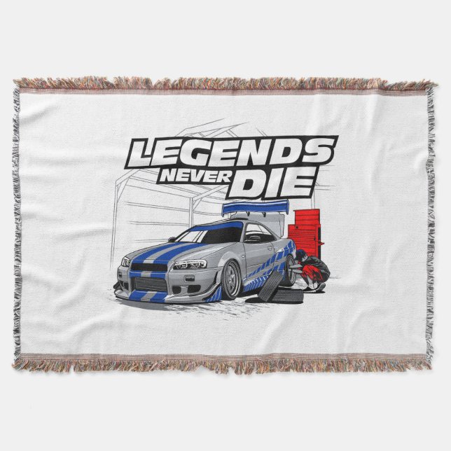 LEGENDS NEVER DIE! THROW BLANKET (Front)
