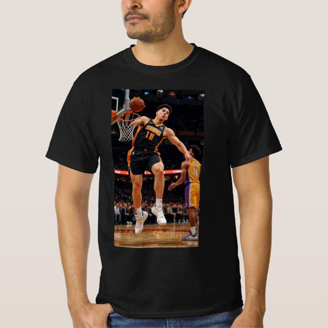 Legends Never Miss: Basketball Court Style T-shirt (Front)
