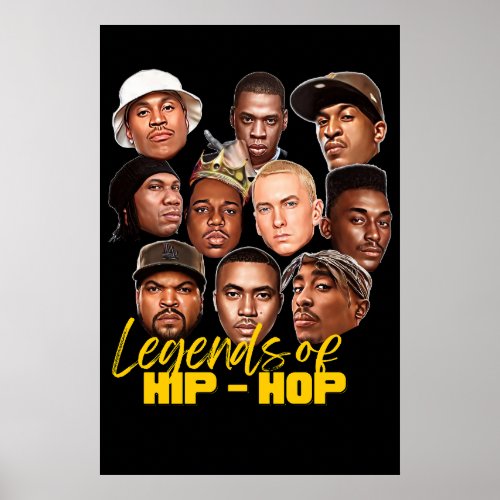 Legends of Hip Hop Rap Illustration  Poster