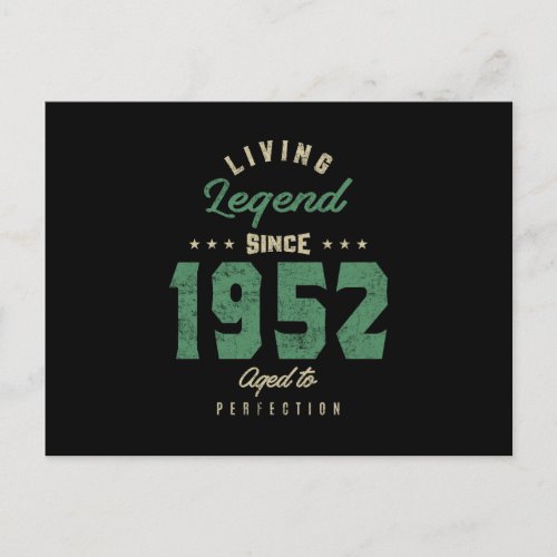 Legends Since 1952 Birthday Gift Postcard