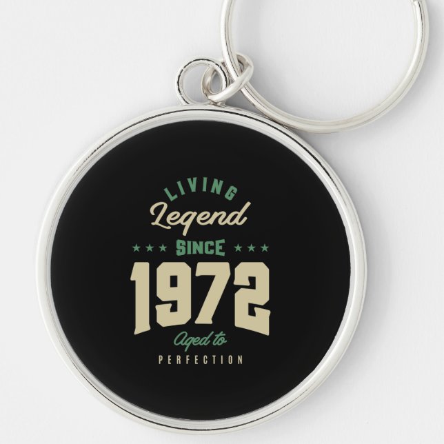 Legends Since 1972 Birthday Gift Keychain (Front)