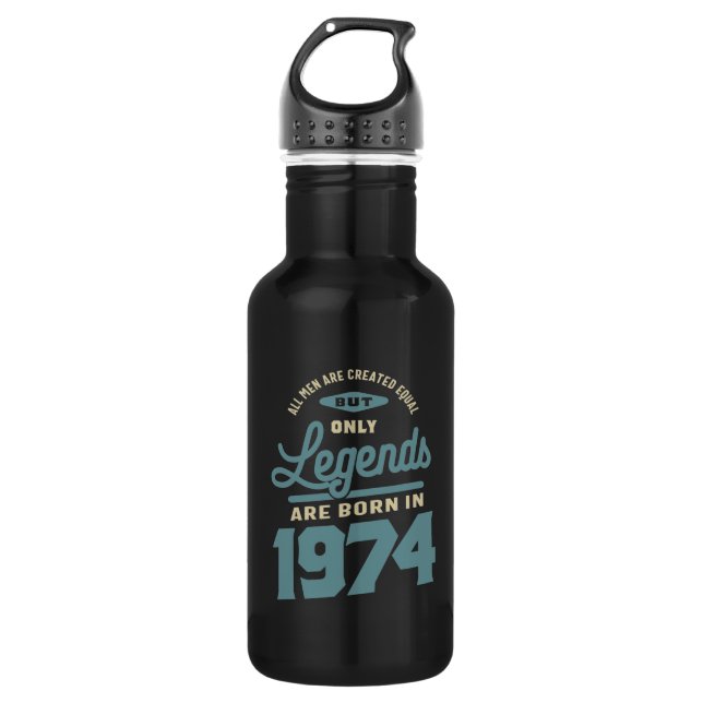 Legends Since 1974 Birthday Gift Stainless Steel Water Bottle (Front)