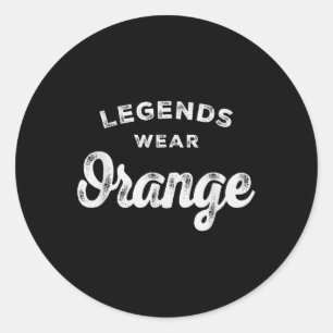 Legends Wear Orange Team Spirit Game Gear Color Wa Classic Round Sticker