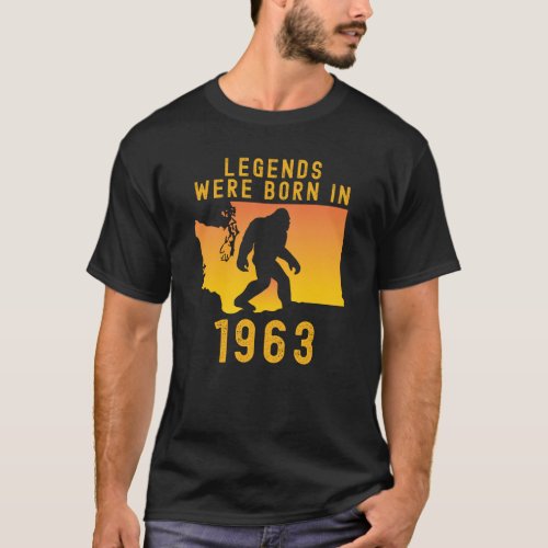 Legends Were Born In 1963 Retro Bigfoot T_Shirt