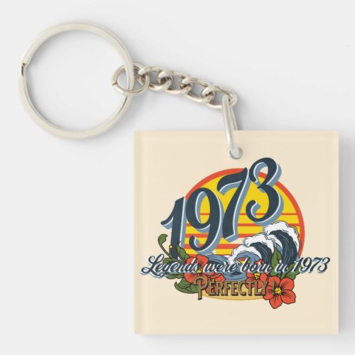 legends were born in 1973   silver plated necklace keychain