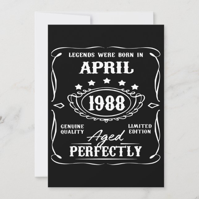 legends were born in april 1988 birthday t-shirts card (Front)