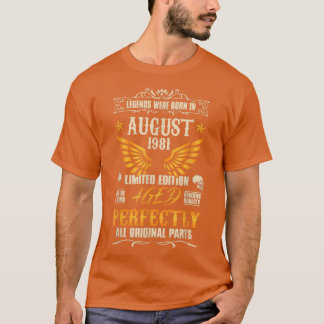 Legends Were Born in August 1981 - Rocker Biker 41 T-Shirt