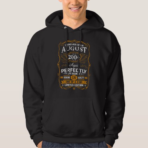 Legends Were Born In August 2004 18th Birthday Hoodie