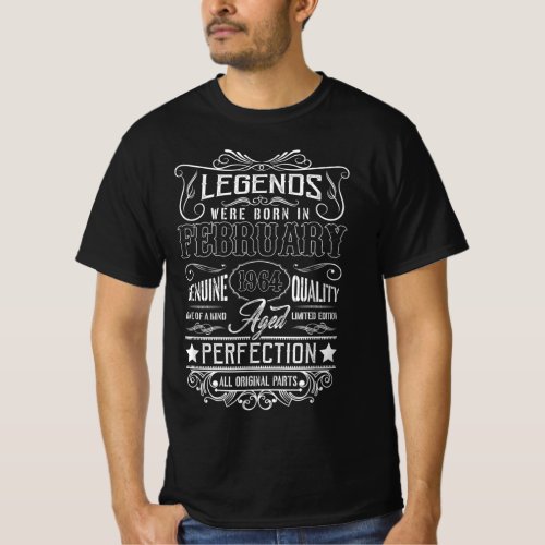 Legends Were Born In February 1964 All Original Pa T_Shirt