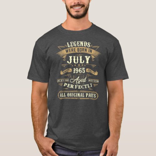 Legends Were Born In July 1965 57th Birthday 57 T_Shirt