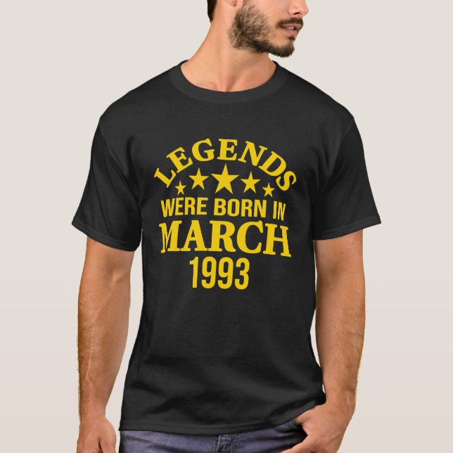 Legends Were Born in March 1983 30th Birthday T-Shirt (Front)