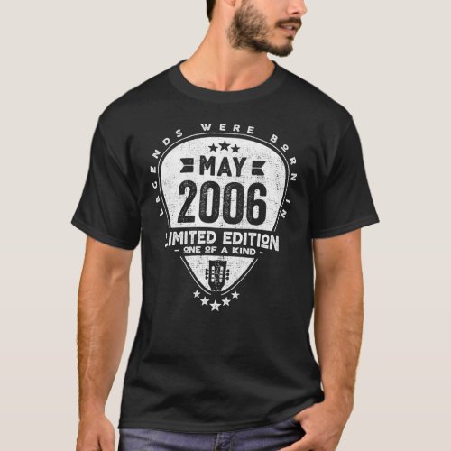 Legends Were Born In May 2006  Guitar T_Shirt