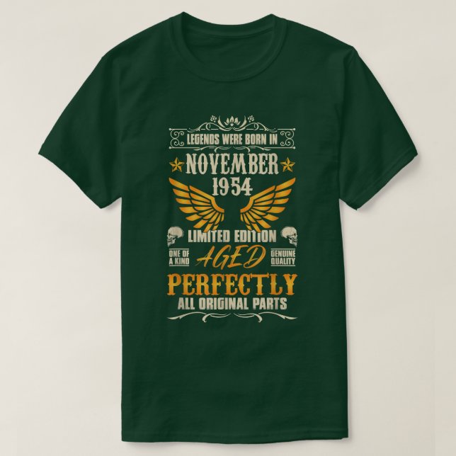 Legends Were Born in November 1954 - Rock Biker 68 T-Shirt (Design Front)