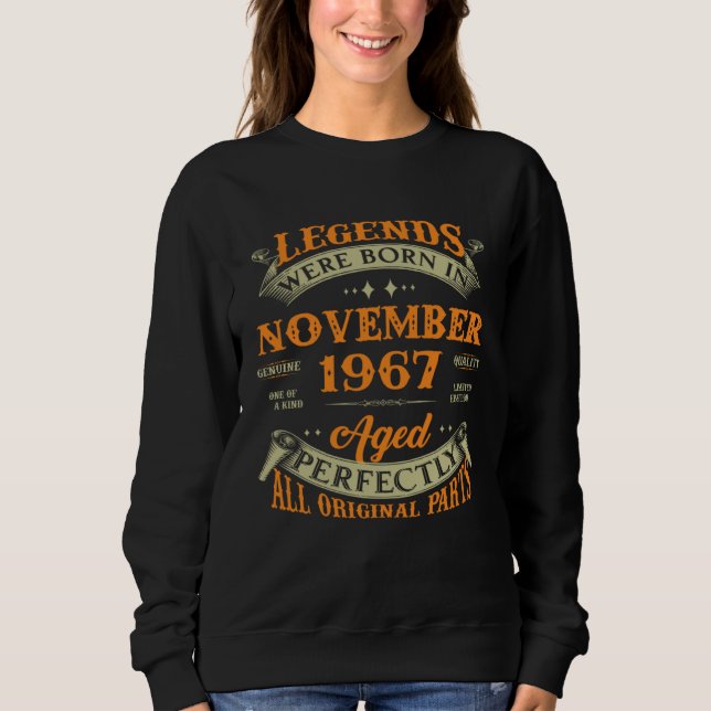 Legends Were Born In November 1967 Sweatshirt (Front)