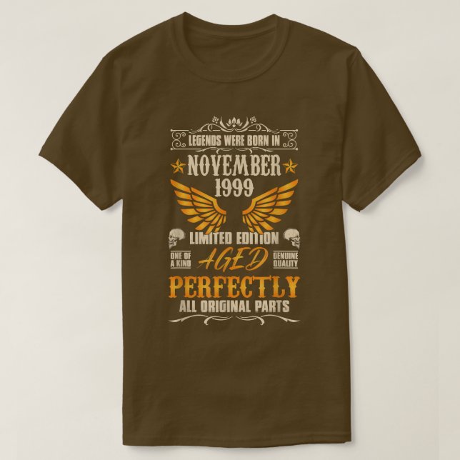Legends Were Born in November 1999 - Rock Biker 23 T-Shirt (Design Front)
