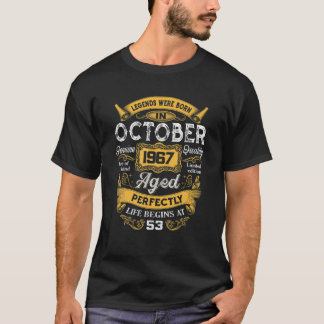 Legends Were Born In October 1967 53Rd Birthday Gi T-Shirt