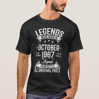 Legends Were Born In October 1967 55th Birthday 55 T-Shirt