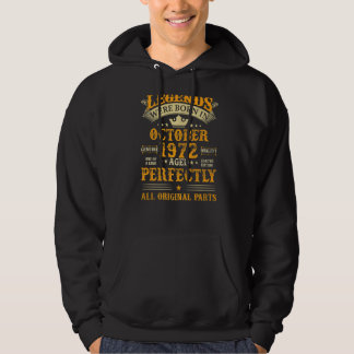 Legends Were Born in October 1972 50 Years Old 50t Hoodie