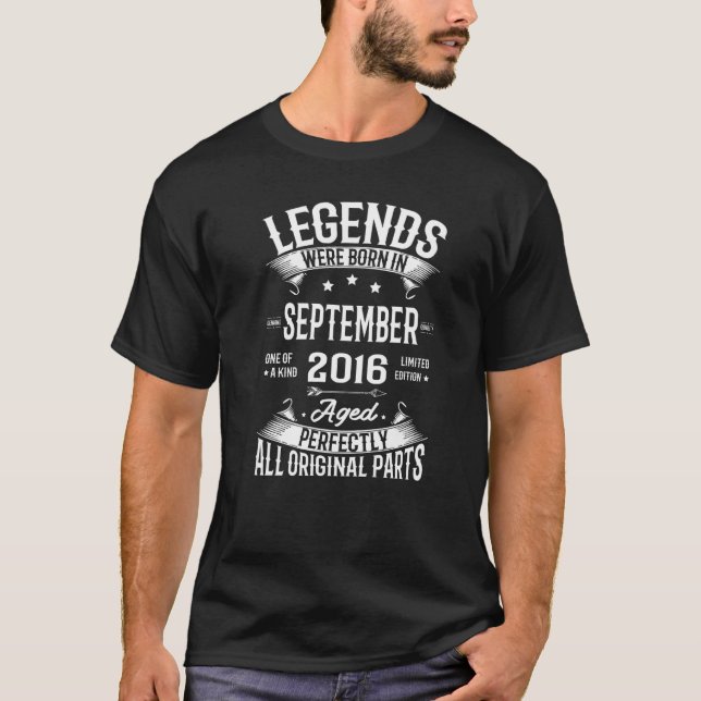 Legends Were Born In September 2016 6th Birthday 6 T-Shirt (Front)