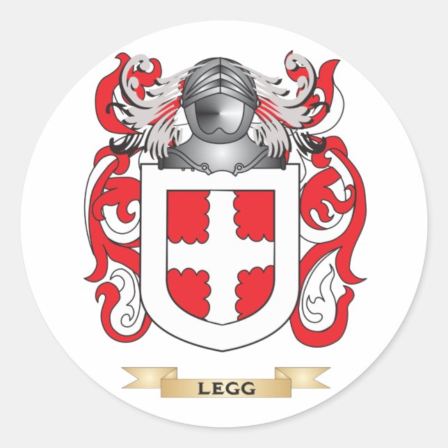 Legg Coat of Arms (Family Crest) Classic Round Sticker (Front)